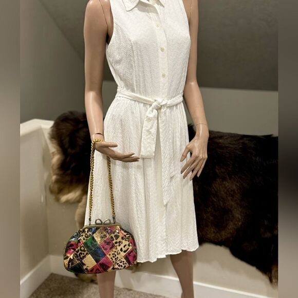 Colorful Handmade Cowhide Bowknot Kisslock Clutch/Crossbody with 2 Chain Styles - Picture 12 of 16